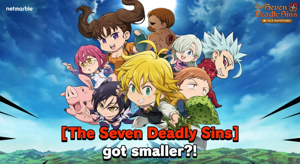 The Seven Deadly Sins Idle gameplay screenshot featuring characters in action in a fantasy setting.
