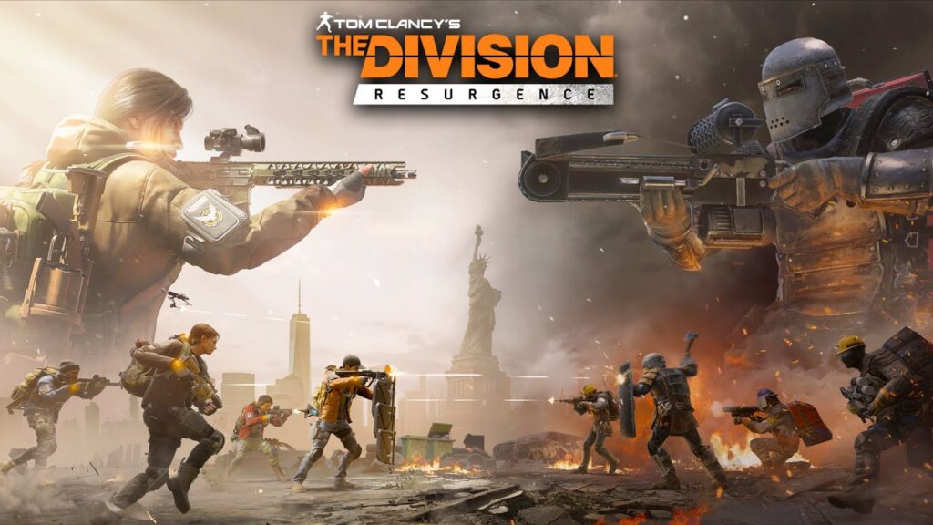 A Division Resurgence agent fighting off enemies in a chaotic, post-crisis New York City, equipped with high-tech gadgets and a variety of weapons.